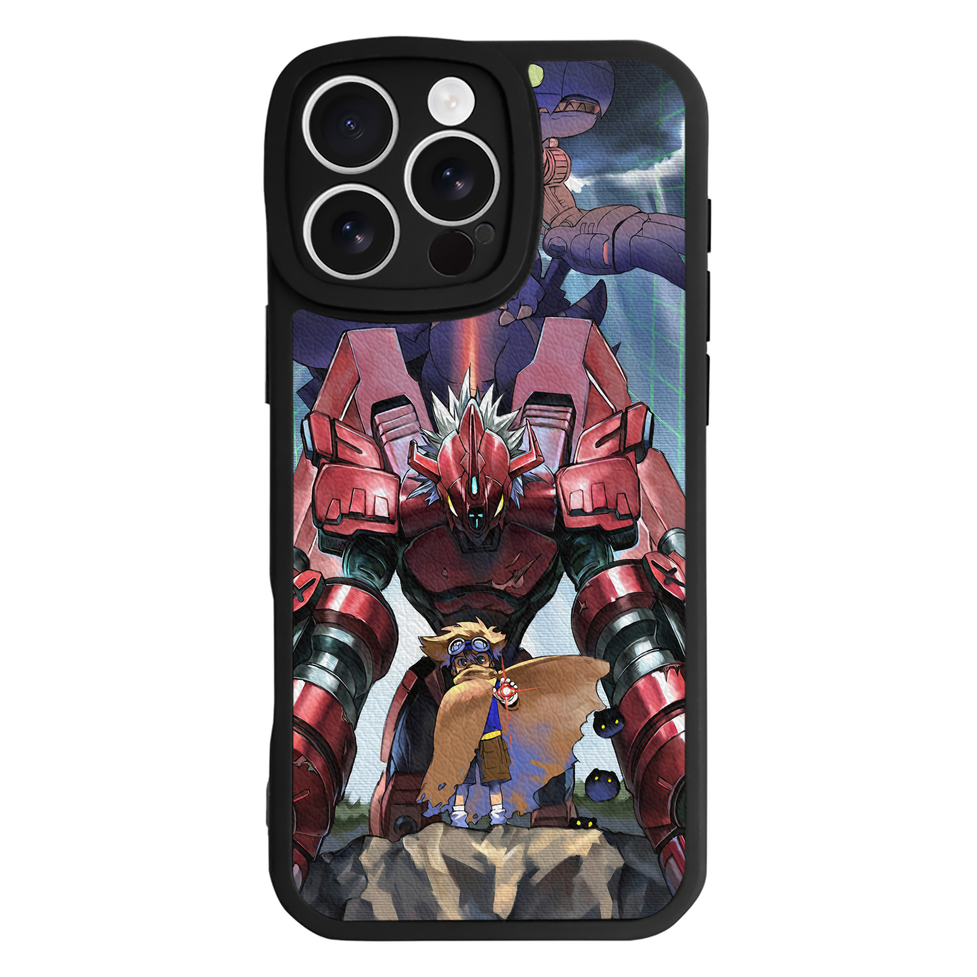 （画像用） Digimon デジタルモンスター/デジモン 【iPhone 16シリーズ対応】シリコンスマホケース（レザー調） 材質：シリコン